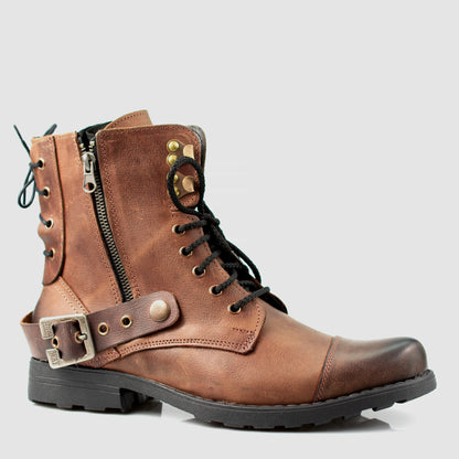 Handmade Brown Leather Men’s Boots – Maron | KarolShoes