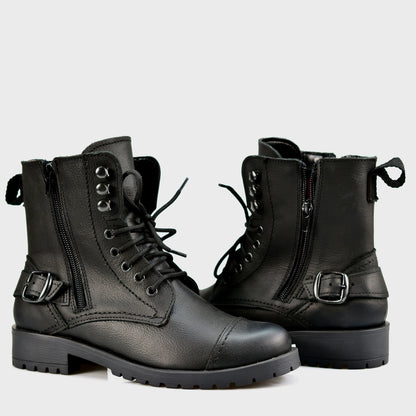 Dámské kotníkové boty Alexa – ručně šité z černé italské kůže | KarolShoes