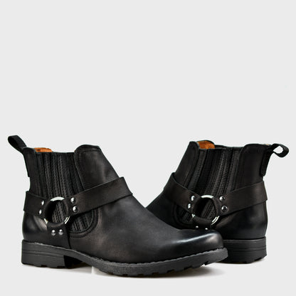 Pánské kožené boty Aston – ručně šité černé kowbojské boty | KarolShoes