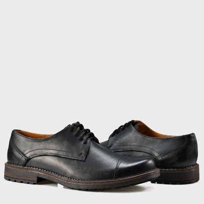 Pánské kožené derby polobotky Dante – ručně šité černé | KarolShoes