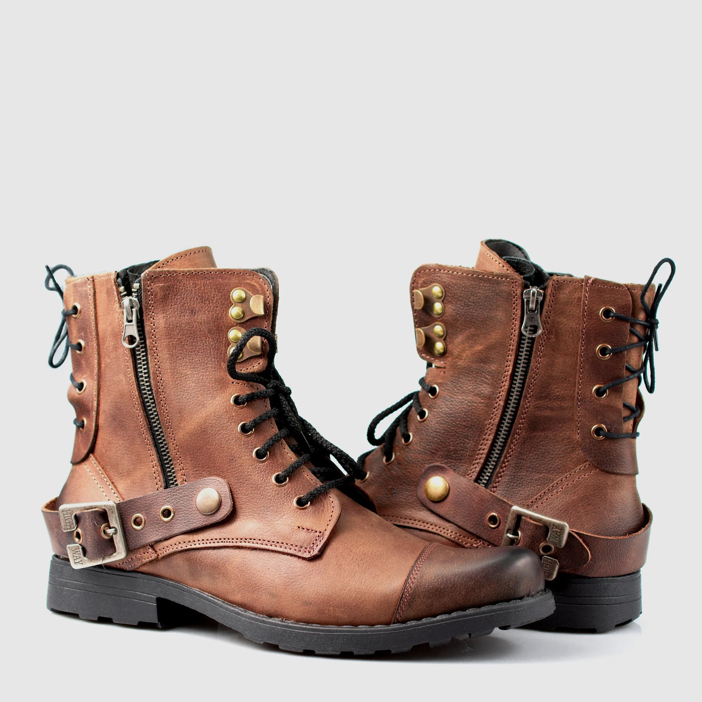 Handmade Brown Leather Men’s Boots – Maron | KarolShoes
