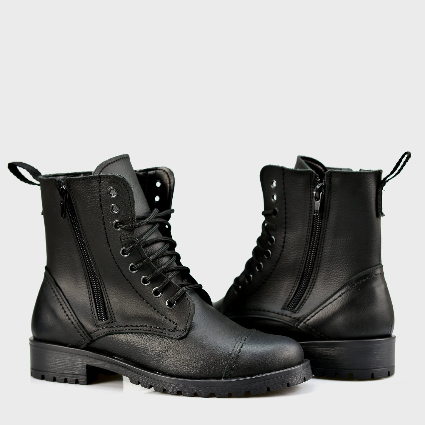 Black Leather Women’s Ankle Boots – Ella | KarolShoes