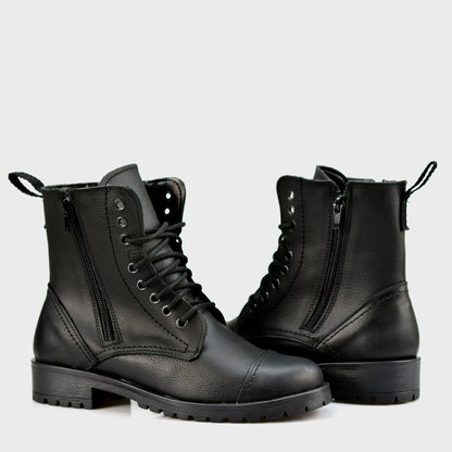 Black Leather Women’s Ankle Boots – Ella | KarolShoes