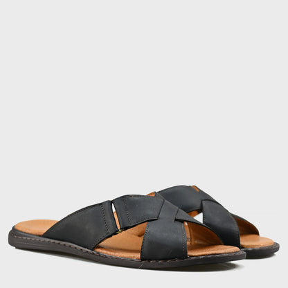 Pánské kožené pantofle Nero – ručně šité černé | KarolShoes