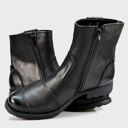 Black Leather Men’s Motorcycle Boots – Bruce | KarolShoes