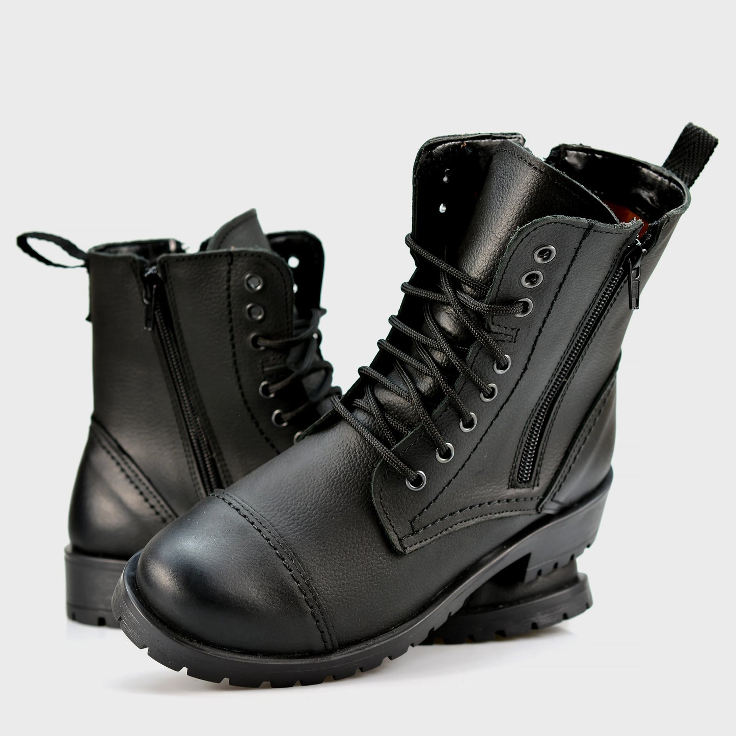 Black Leather Women’s Ankle Boots – Ella | KarolShoes