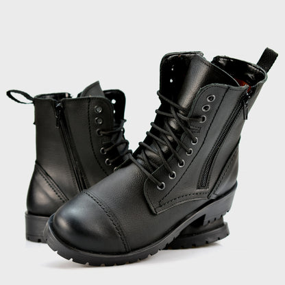 Black Leather Women’s Ankle Boots – Ella | KarolShoes