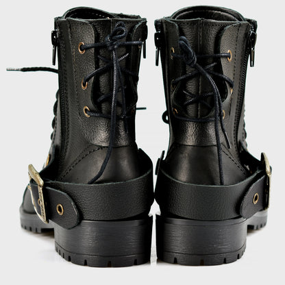 Dámské kotníkové boty Mora – ručně šité černé boty z italské kůže | KarolShoes