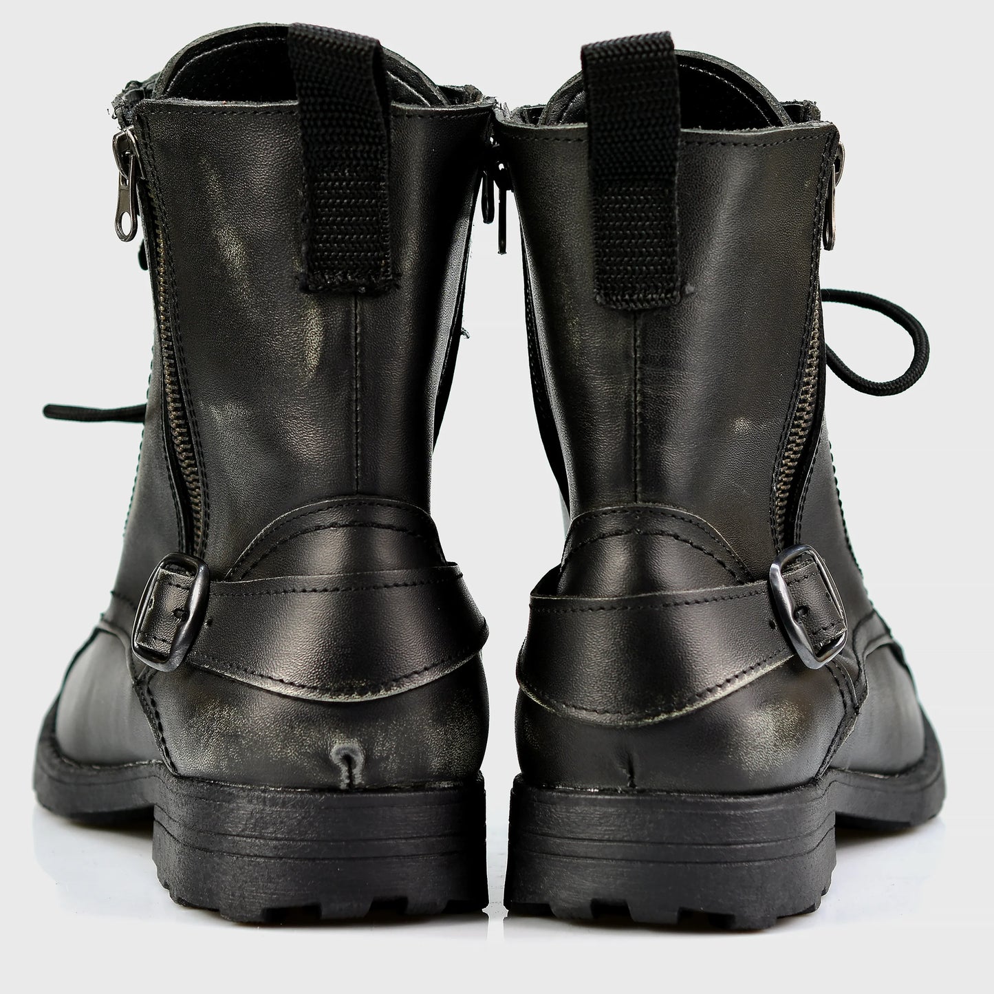 Black Leather Men’s Motorcycle Boots – Jimy | KarolShoes
