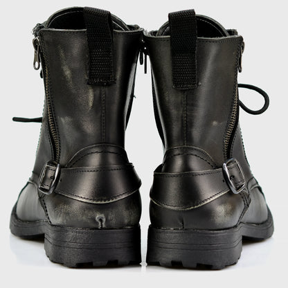 Black Leather Men’s Motorcycle Boots – Jimy | KarolShoes