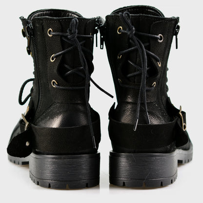 Black Leather Women’s Ankle Boots – Elira | KarolShoes