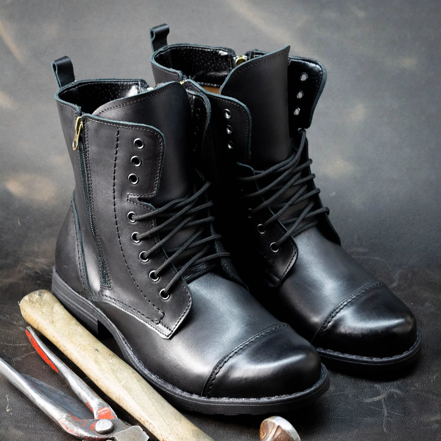 Handmade Black Leather Men’s Boots – Elegant | KarolShoes