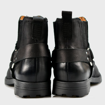 Pánské kožené boty Aston – ručně šité černé kowbojské boty | KarolShoes