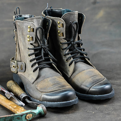 Brown Leather Men’s Motorcycle Boots – Chad | KarolShoes