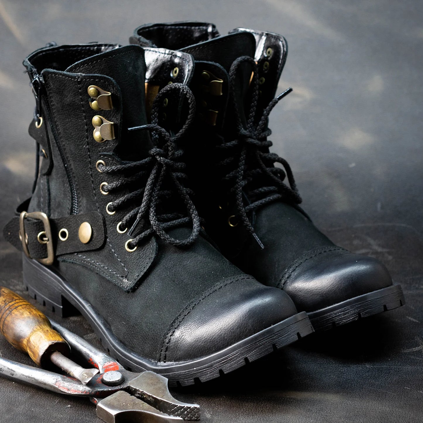 Black Leather Women’s Ankle Boots – Elira | KarolShoes