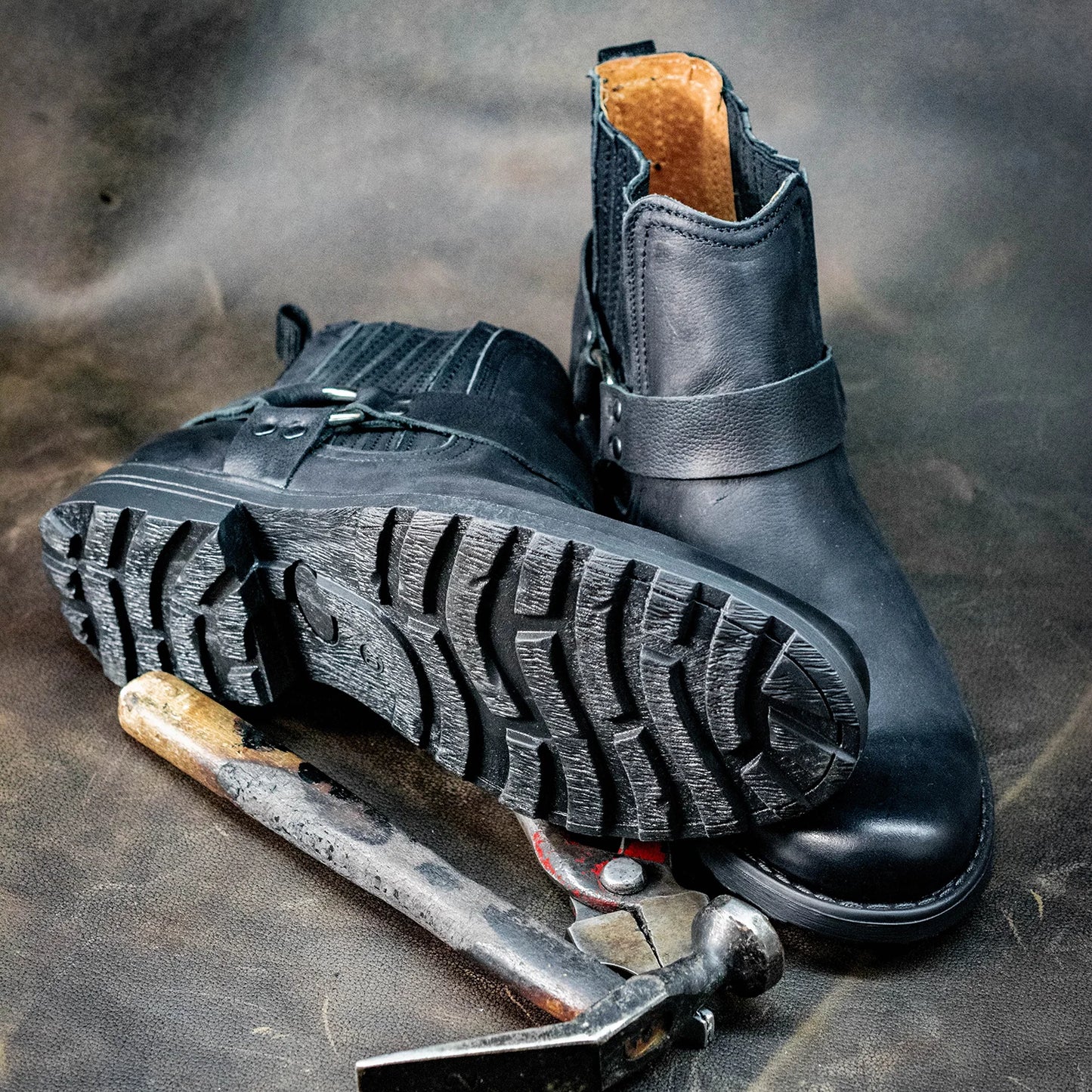 Pánské kožené boty Aston – ručně šité černé kowbojské boty | KarolShoes