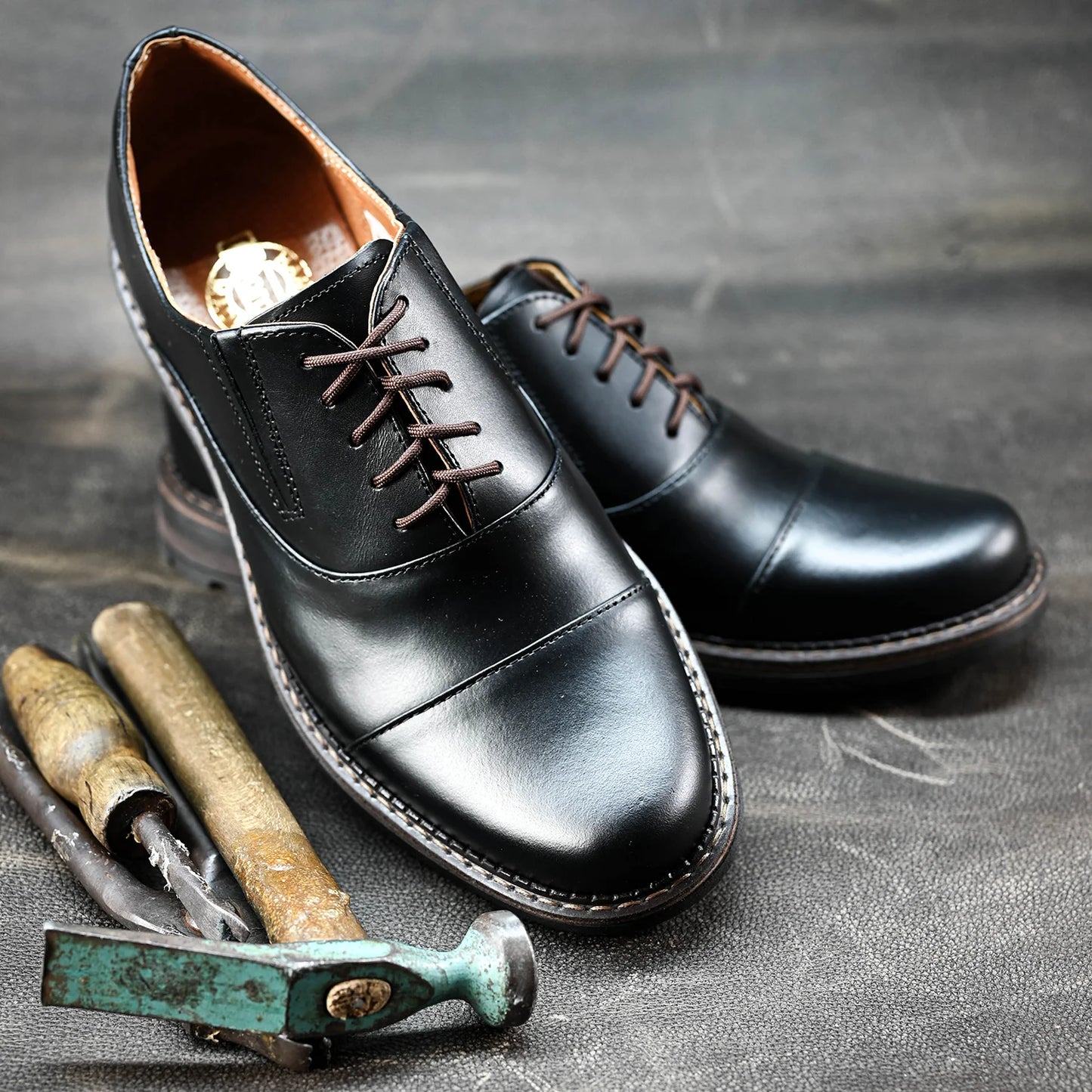 Black Leather Men’s Derby Shoes – Enzo | KarolShoes