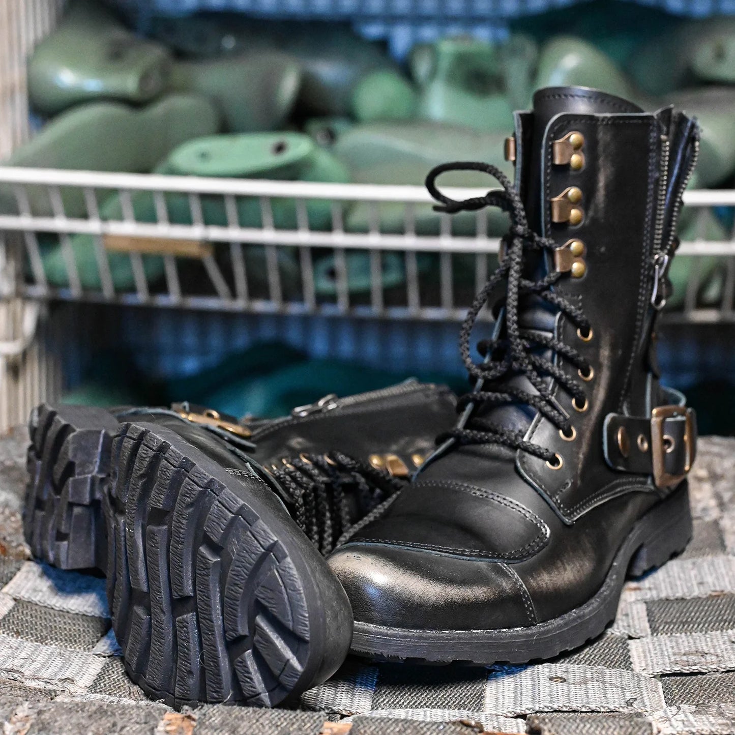 Black BS Leather Men’s Motorcycle Boots – Sonny | KarolShoes