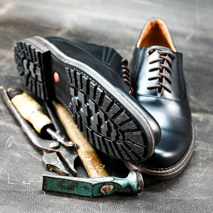 Pánské kožené derby polobotky Dario – ručně šité černé | KarolShoes