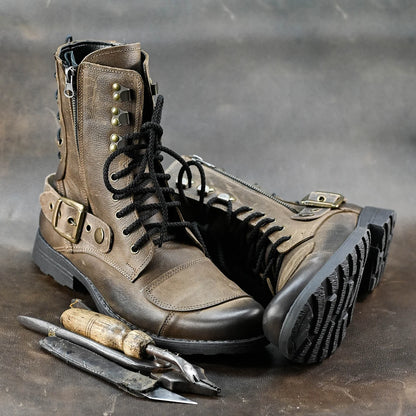 Motocyklové boty All Ride Sonny Hnědé – ručně šité z italské kůže | KarolShoes