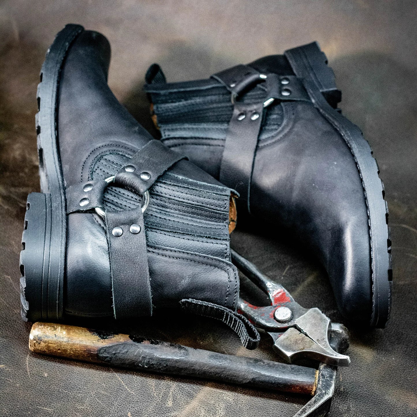 Pánské kožené boty Aston – ručně šité černé kowbojské boty | KarolShoes