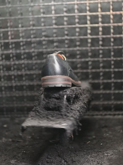 Pánské kožené derby polobotky Dante – ručně šité černé | KarolShoes