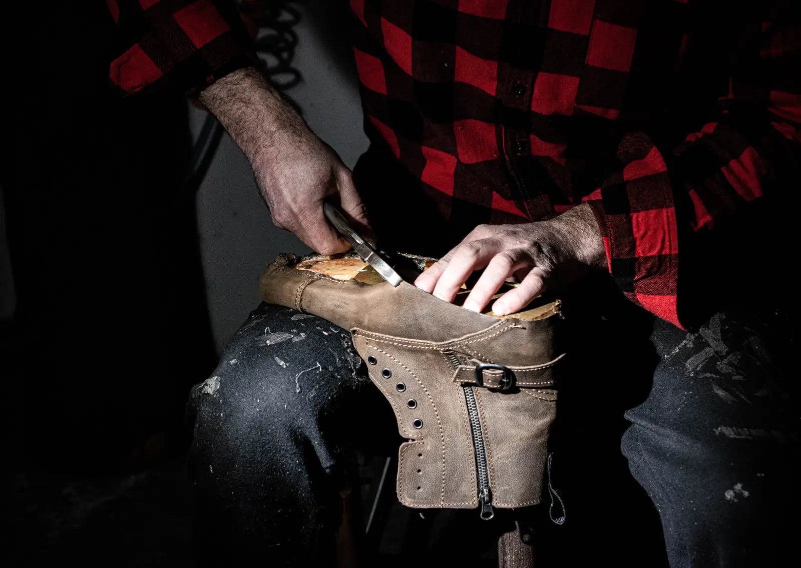 Load video: Handmade shoe production process